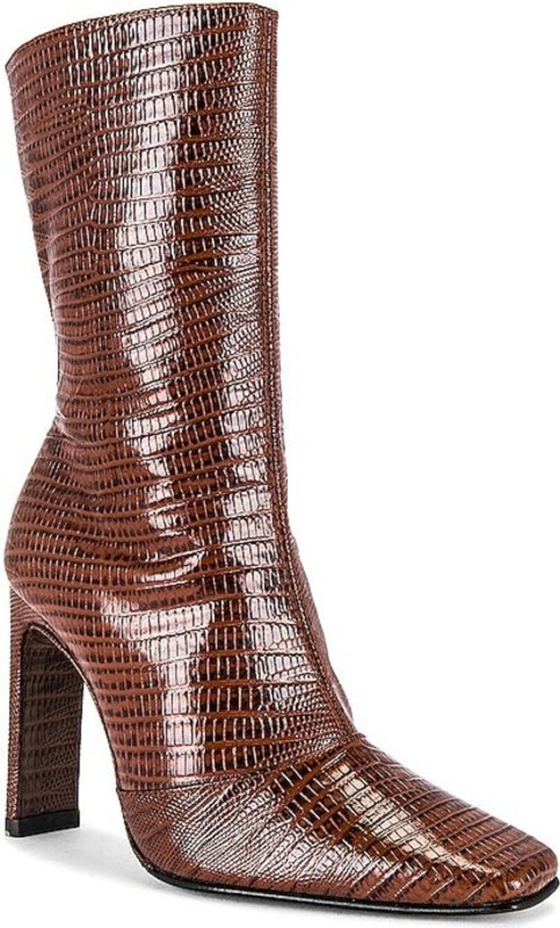 Toral Daisy Heeled Boots Square Toe Croc Leather Y2K Going Out Fall Everyday 7